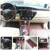 Suitable for 14-16 new Corolla carbon fiber mahogany interior stickers modified central control panel electric windows