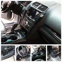 Suitable for 16-17 explorer carbon fiber interior stickers modified peach wood interior stickers central control gear stickers