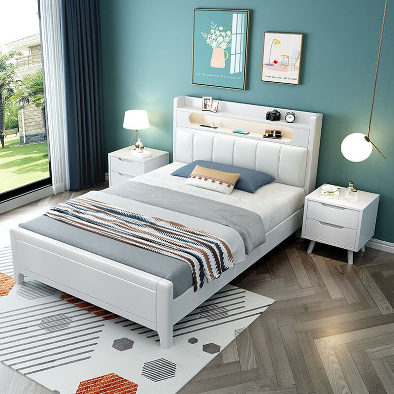 All Solid Wood Single Bed with Storage, 1.335m cm Wide, Suitable for Children and the Elderly, with Soft Backrest and Night Light, Modern and Simple All Solid Wood Single Bed with Storage, 1.335m cm Wide, Suitable for Children and the Elderly, with Soft Backrest and Night Light, Modern and Simple