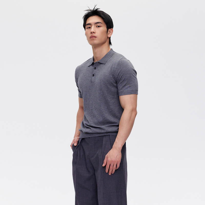 Muzedustudio Basic Static Luxury Style Knitted Polo Shirt Muzedustudio Basic Static Luxury Style Knitted Polo Shirt