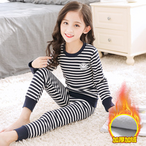 Winter child girl warm lingerie suit garnter thickened CUHK boy girl boy pure cotton pyjamas two sets