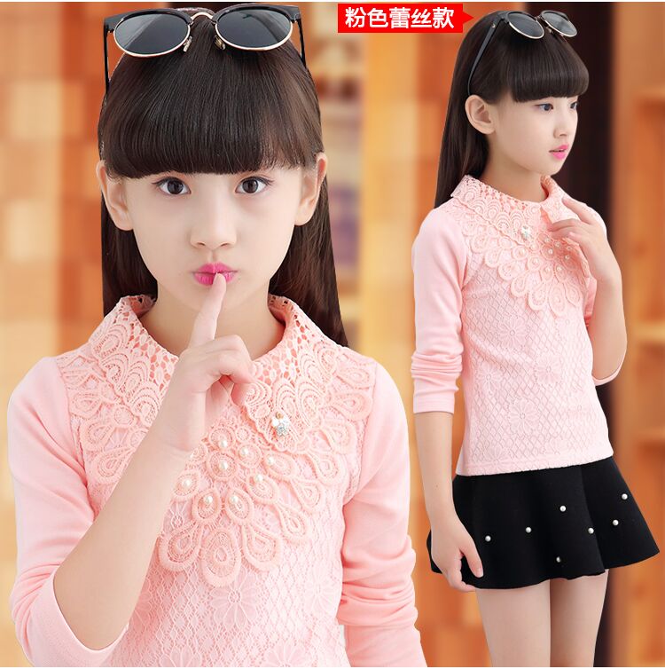Mùa thu đông cô gái chạm đáy 2018 bé trai ngoại ngoại khí cộng với áo nhung dày quần áo trẻ em cotton dài tay áo thun ao thun be trai han quoc