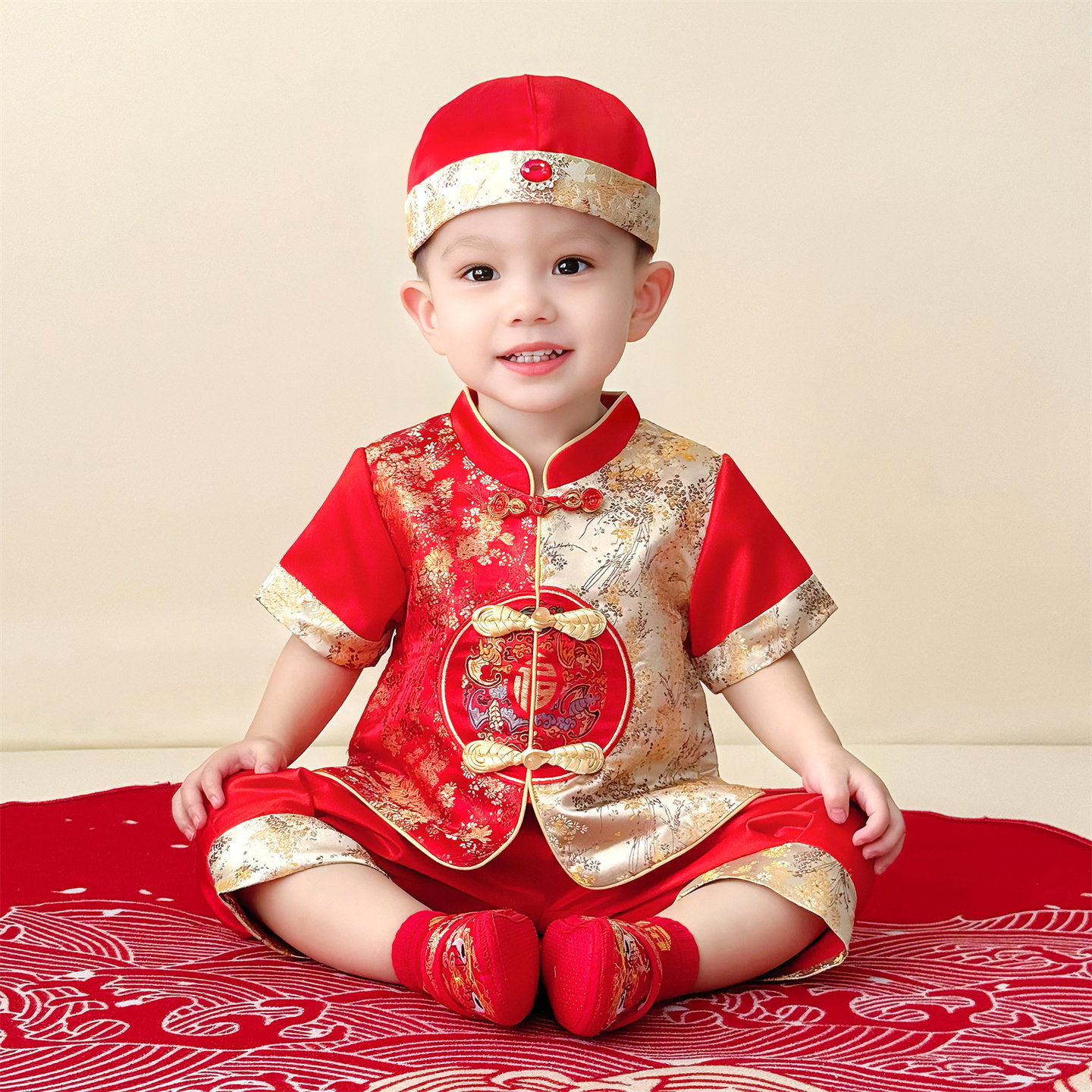 One Year 1st Birthday Dress For Baby Boy Chinese Style Baby Boy's First  Birthday Party Dress,