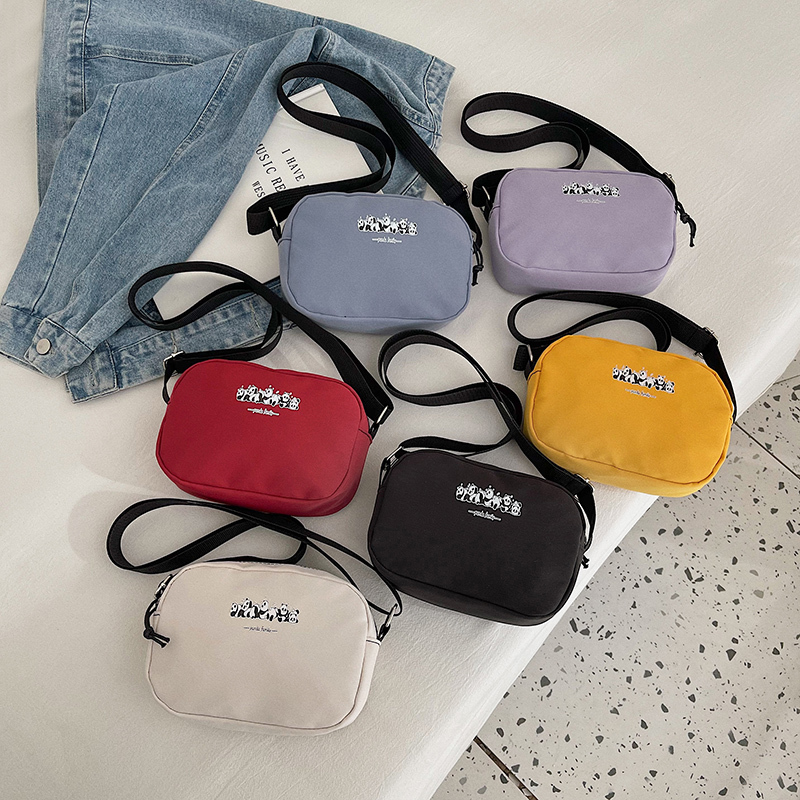 New Printed Shoulder Bag, Versatile Women's Bag, Fashionable Small Round Bag, Simple Crossbody Bag, Trendy Large-Capacity Nylon Bag