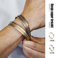 American retro white copper bracelet Indian style unisex Navajo half-ring bracelet accessories
