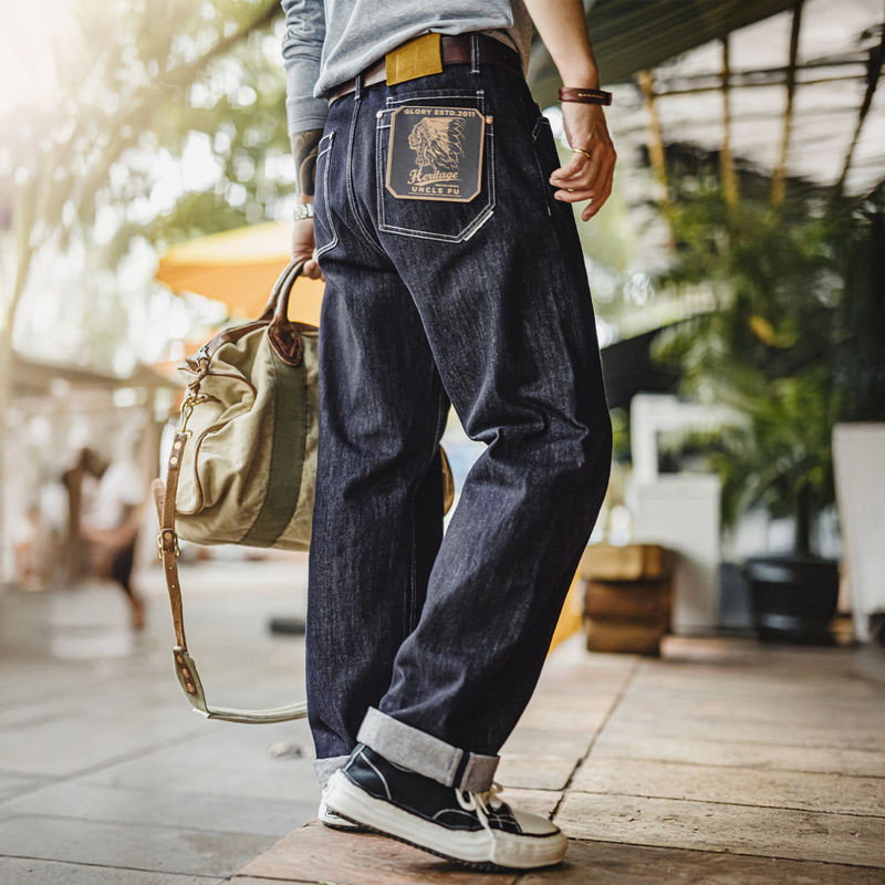 Madden Workwear American Retro Raw Denim Washed Jeans Straight-Leg Denim Casual Pants Wide-Leg Trousers Men's Autumn and Summer Madden Workwear American Retro Raw Denim Washed Jeans Straight-Leg Denim Casual Pants Wide-Leg Trousers Men's Autumn and Summer