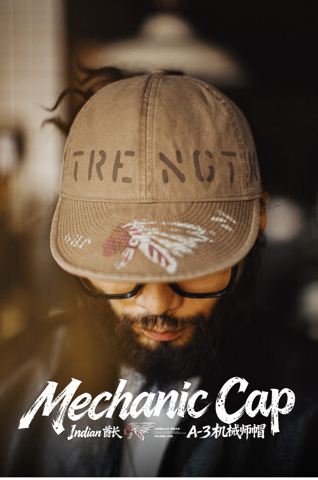 MADEN Canvas Flat Brim Baseball Cap