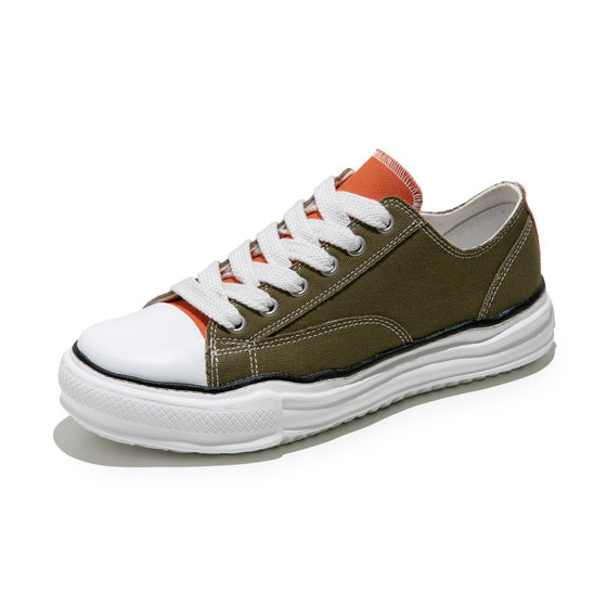 Madden workwear American casual spring low-top dissolved canvas shoes Ami khaki versatile ins retro sneakers for men