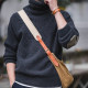 Madden workwear American retro thickened knitted mohair sweater turtleneck spring black inner layering shirt for men