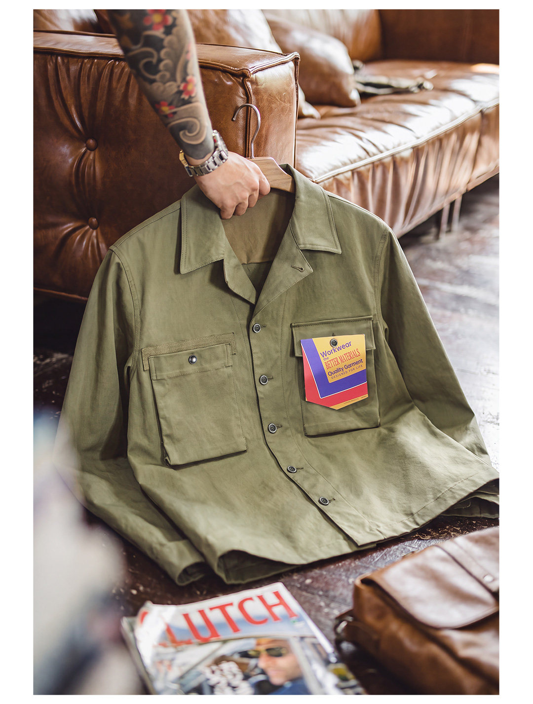 MADEN M43 Army Green Pocket Shirt Jacket