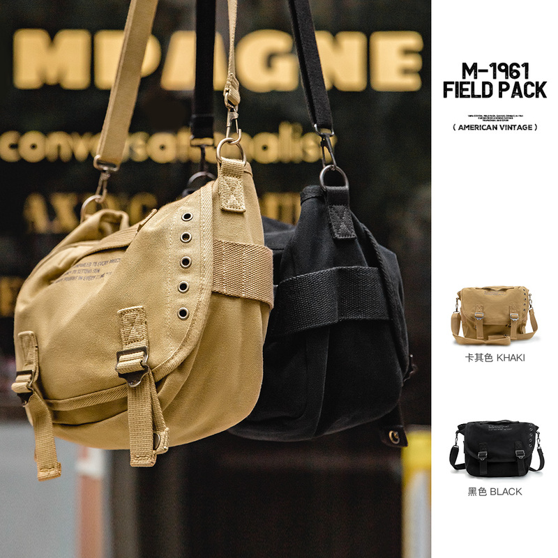 Madden Workwear American Retro M1961 Letter Canvas Crossbody Bag Handbag Shoulder Bag Motorcycle Waist Bag Messenger Bag for Men Madden Workwear American Retro M1961 Letter Canvas Crossbody Bag Handbag Shoulder Bag Motorcycle Waist Bag Messenger Bag for Men