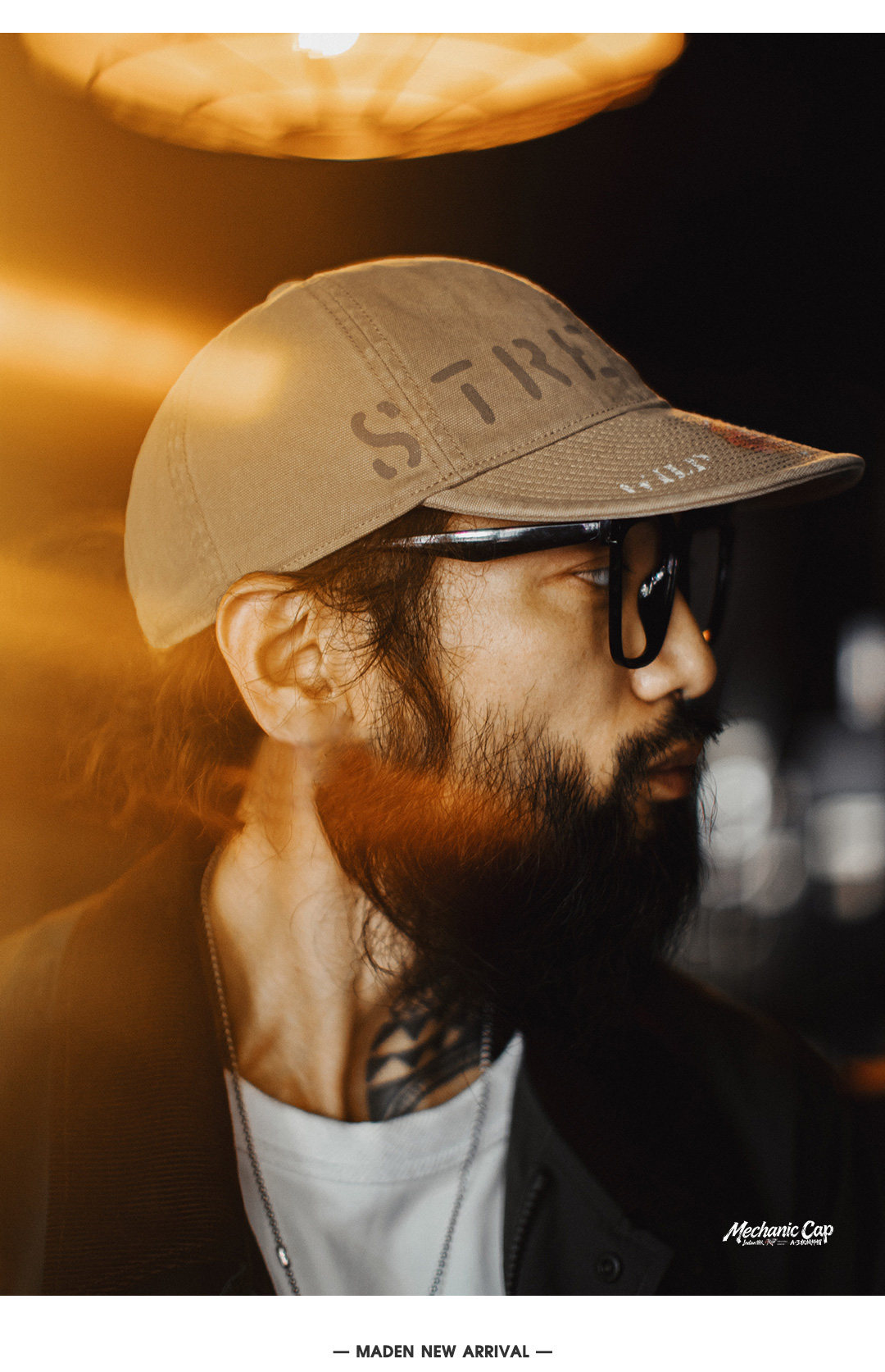 MADEN Canvas Flat Brim Baseball Cap