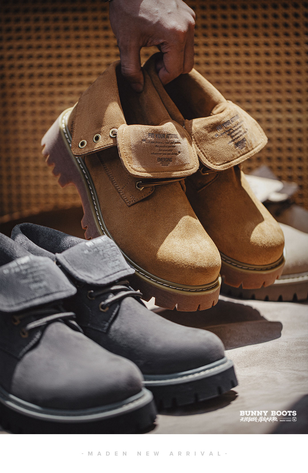 MADEN Retro Lace-Up Mid-Top Work Boot