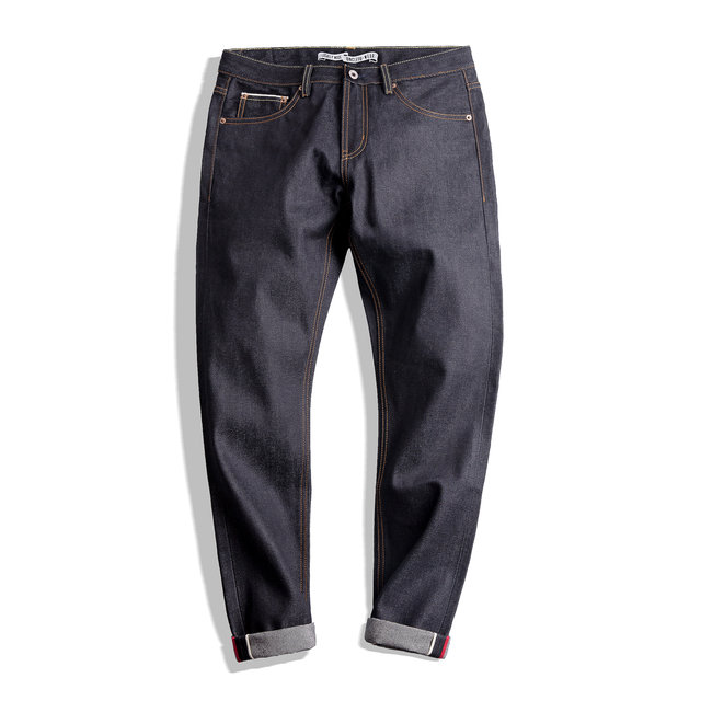 Madden workwear American retro selvedge raw cow jeans original zipper Ami khaki denim ກາງເກງຍາວສໍາລັບຜູ້ຊາຍ