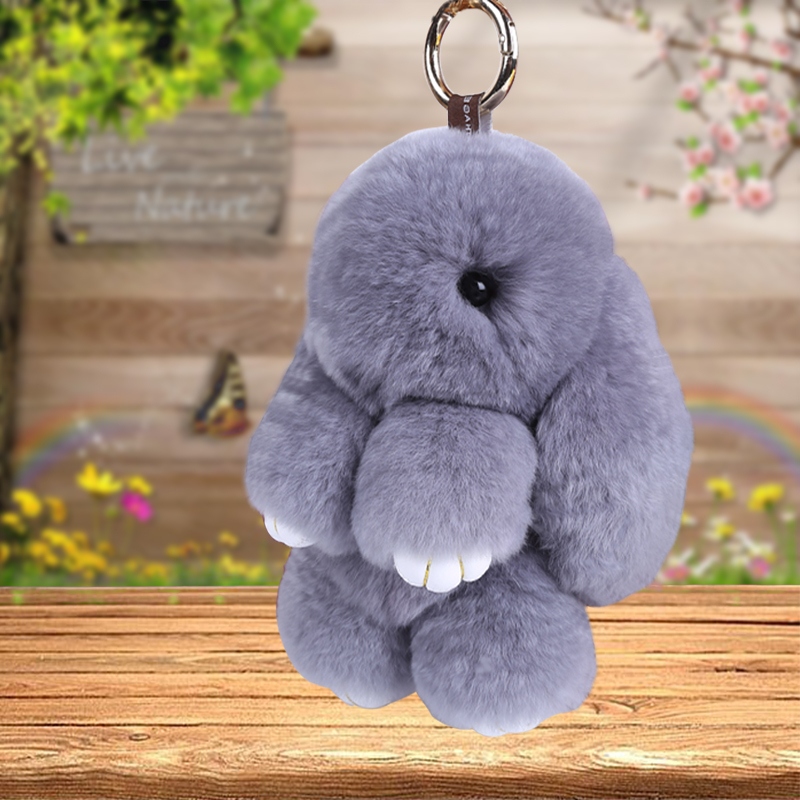 Genuine Rex Rabbit Pendant Rabbit Fur Cute Rabbit Stuffed Toy Cute Rabbit Bag Pendant Keychain