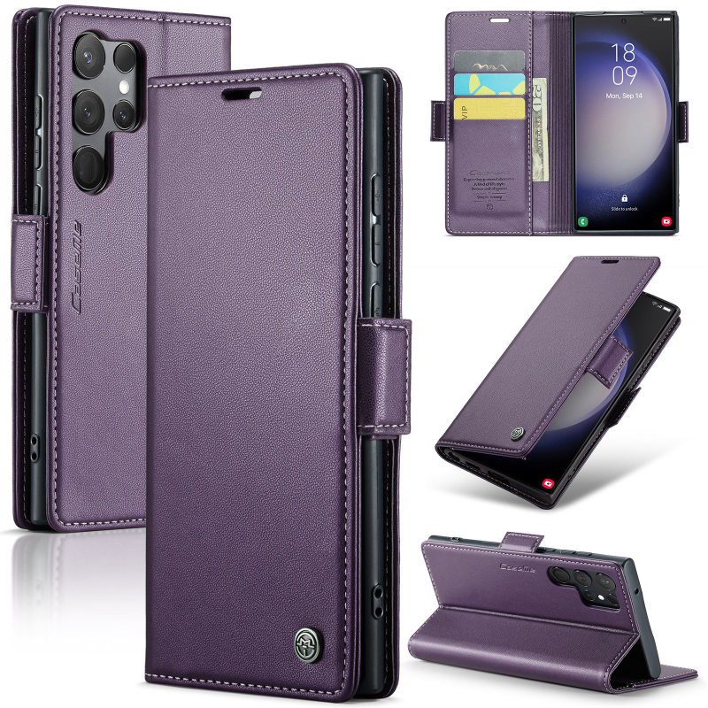 Business Card-Style Samsung S26 Phone Case, Flip-Style Samsung Galaxy S25 Protective Case, Anti-Drop S24 Plus Full Coverage, Retro S23 Ultra Luxurious High-End Feel, S22 Genuine Leather Applicable