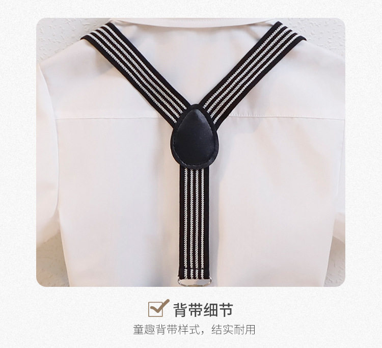 男宝宝周岁礼服套装夏季男童小西装帅气儿童背带裤两件套花童主持 — 21