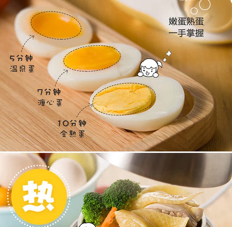 Gấu trứng nồi gia đình hấp trứng ăn sáng Máy tạo đôi nồi trứng máy mini tự động tắt trứng hơi - Nồi trứng nồi lẩu mini tốt	