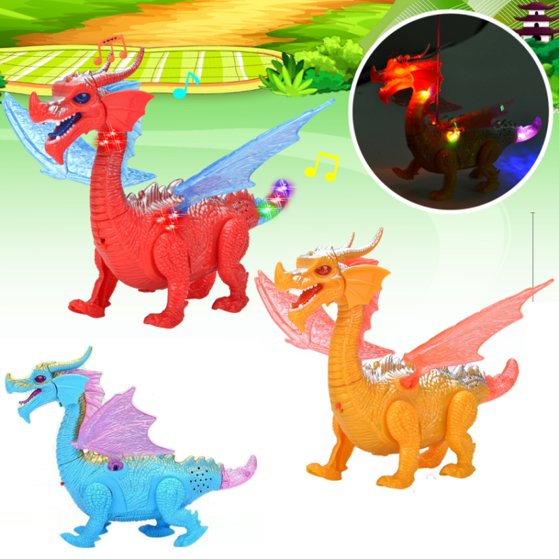 Leash Dragon Electric Music Universal Dragon Lighting Music Electric Dinosaur Children's Educational Toys Direct Sales