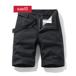 Baleno Casual Shorts for Men 2025 Summer Trendy Versatile Mid-Length Shorts Pure Cotton Beach 5-Point Cargo Shorts
