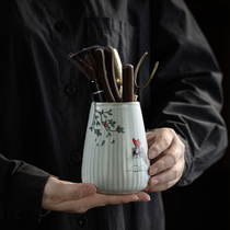 Ru kiln ceramic tea ceremony six gentlemen kung fu tea set accessories combination tea table tea tools tea clip tea spoon tea knife