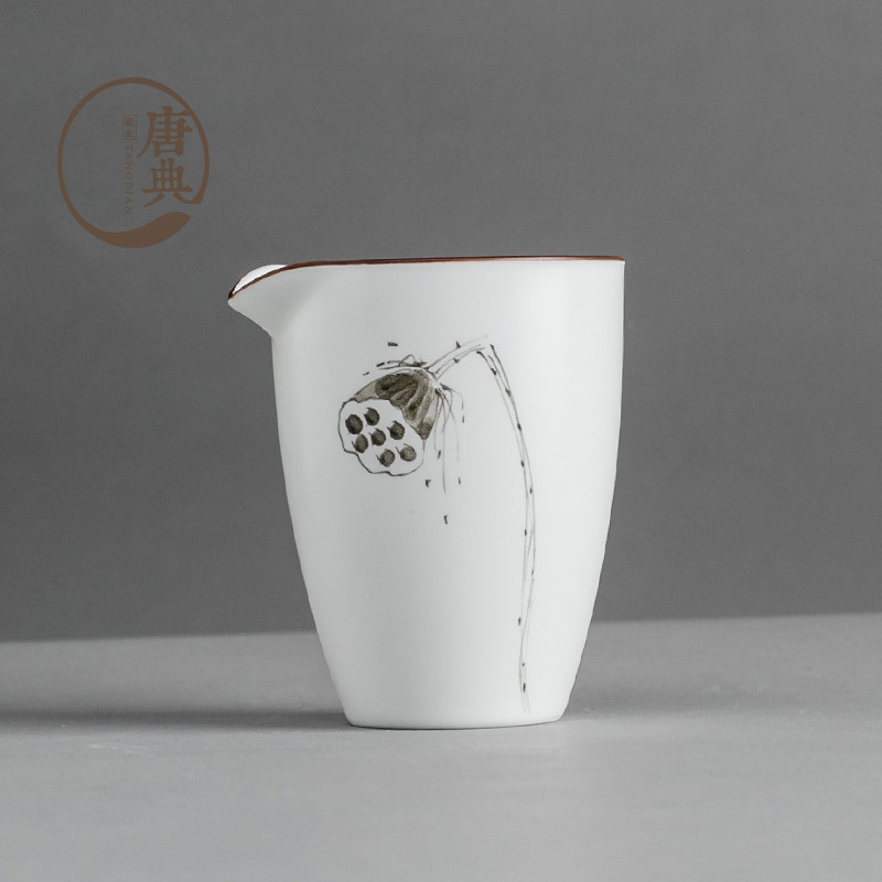 Tang Pao Pure Hand Painted Lotus Flower Fair Cup Tea Sea Ceramic Sub Tea Instrumental China Feng Shui Ink Tea Set Accessories Special Price