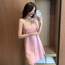 2021 New Harness Sleeping Dress Woman Summer Thin PURE COTTON GIRL Sexy Skirt Minimalist Pure Desire Summer Pyjamas