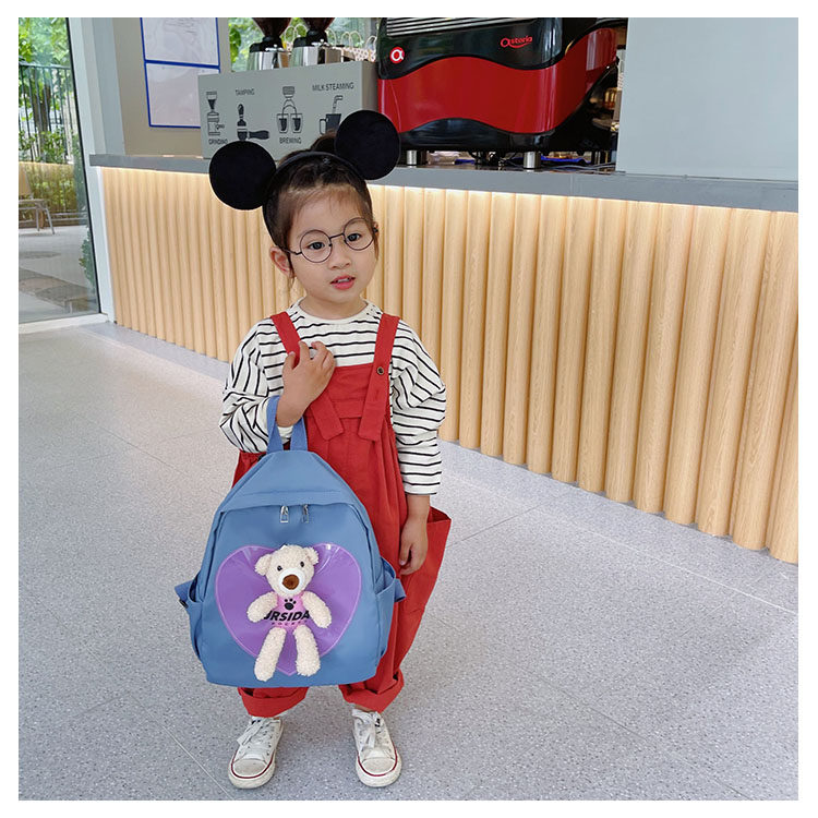 The new kindergarten schoolbag is lightweight and can prevent children from getting lost. The cute and super cute little bear baby is a trend of children's double-shoulder schoolbags undefined