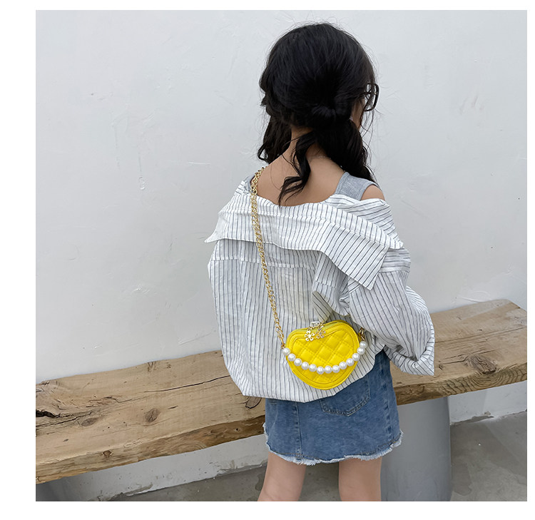 New children's small round bag 2021 new style fashionable diamond-shaped little Chanel mini single-shoulder bag chain stylish crossbody bag undefined