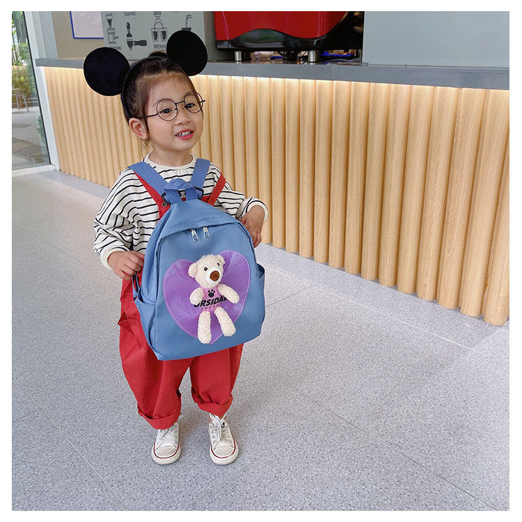 The new kindergarten schoolbag is lightweight and can prevent children from getting lost. The cute and super cute little bear baby is a trend of children's double-shoulder schoolbags undefined