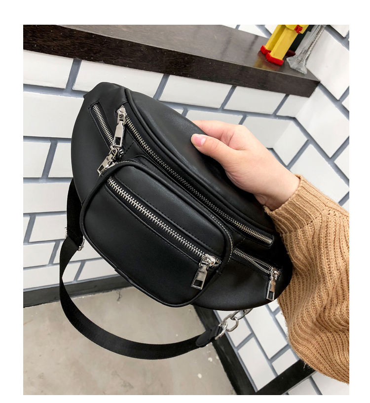 Unisex Elegant Streetwear Solid Color PU Waist Bags display picture 14