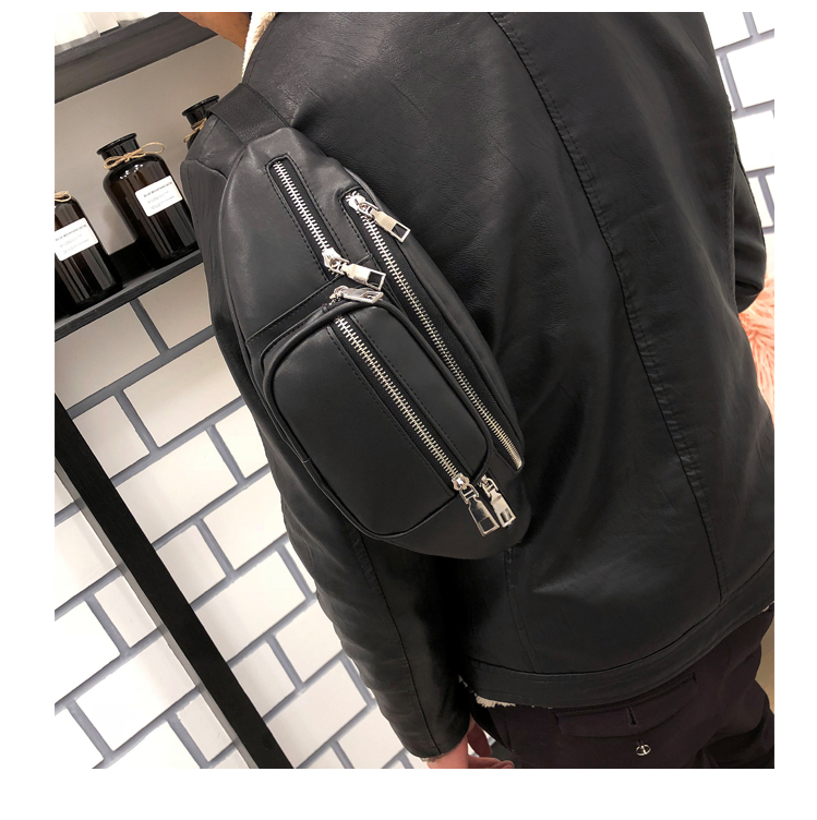 Unisex Elegant Streetwear Solid Color PU Waist Bags display picture 5