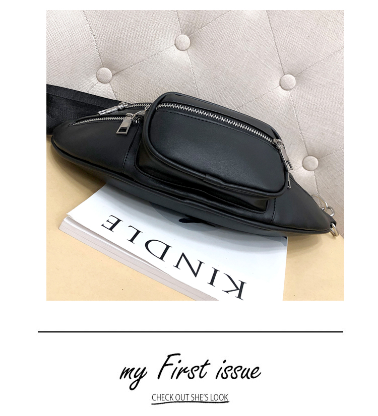 Unisex Elegant Streetwear Solid Color PU Waist Bags display picture 16