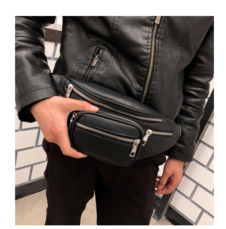Unisex Elegant Streetwear Solid Color PU Waist Bags display picture 2