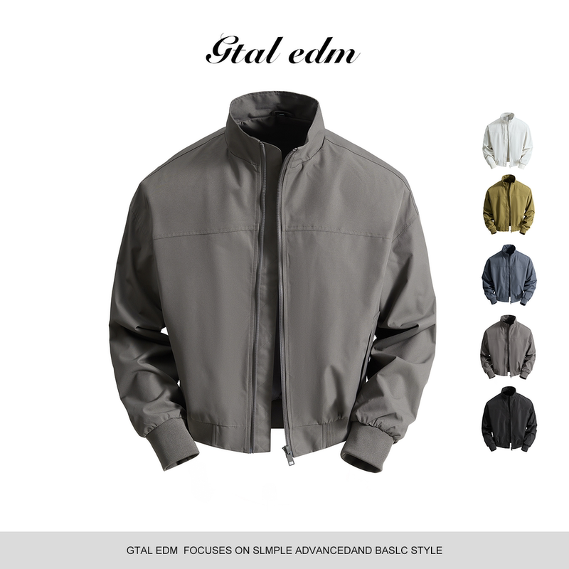 Gtal American-Style Autumn and Winter Three-Proof Coach Workwear Flight Jacket Outdoor Stand-Up Collar Simple Casual Tough Guy Jacket for Men