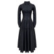 Deng Liuliu Hepburn little black dress French retro shirt skirt slim waist lapel high sense black dress female