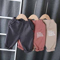  Boys  pants 2021 spring and autumn new Korean version of personality childrens loose casual pants childrens western style summer pants