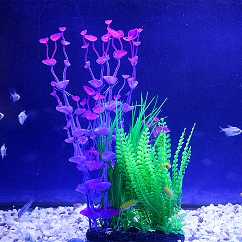 Artificial water plant fake water plant fish tank Aquarium landscaping set fish tank decoration artificial grass money red green purple optional