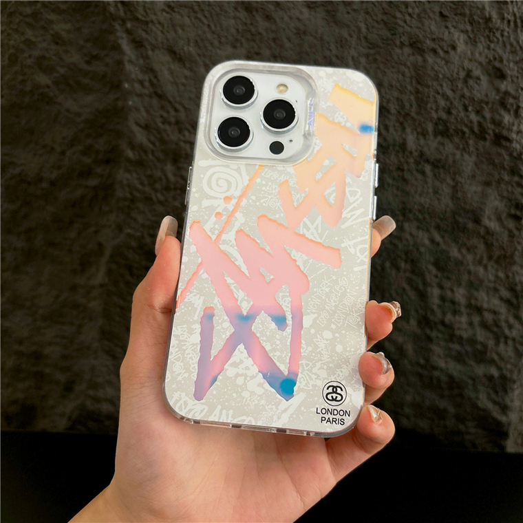 Stussy Black White Orange Logo 8-Ball iPhone Case