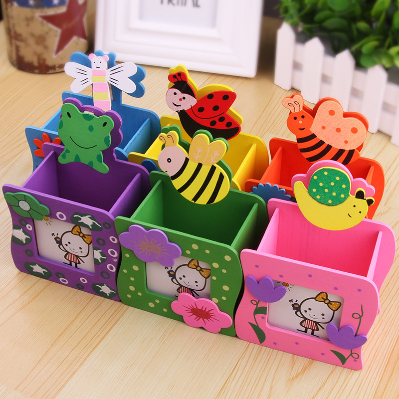 Children Students Multifunction Cartoon Photo Frame Pen Holder Creativity Fashion Korea Small Halal New Cute Desktop Swing Piece Gift