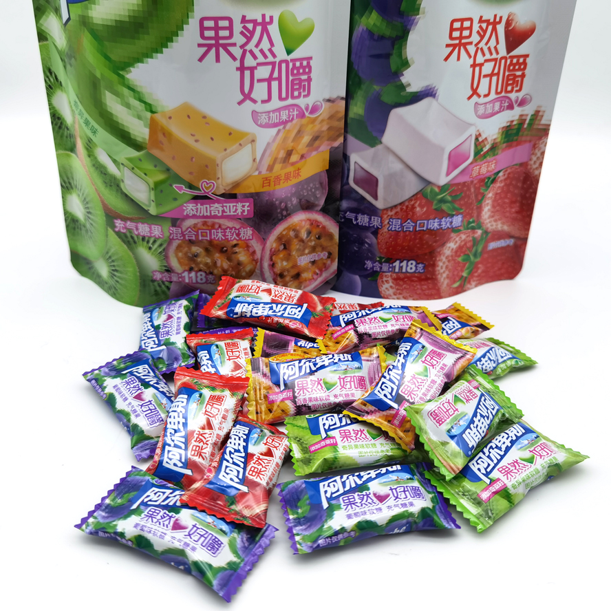 118g Alps chew strawberry grape fruit fruit fruit fruit juice with chia seed juice