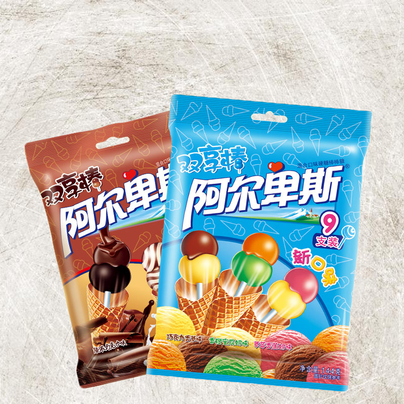Alpine double hedones mixed taste lollipop 9 branched vanilla chocolate times intense creative snacks candy