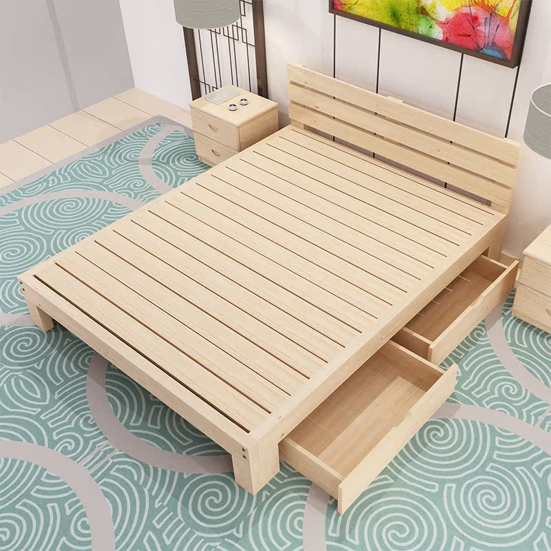 Купить Кровать из массива дерева Пост простые дешевые сосна твердой ...