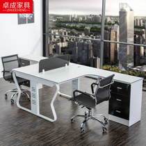 Guangzhou Office Furniture Steel Double Desk Staff Office Desk Chair Simple Modern Fashion 4 Person Staff Desk