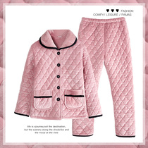 Winter ladies Coral Suede Nip Cotton Pyjamas Warm Cotton Padded Jacket Bebe Velvet Spring Autumn Winter gush thicken Home Thickened Home Clothing