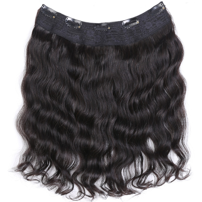 One-piece U-shaped hair patch Permanent perm curls Real hair pad hair fluffy widened invisible no trace new