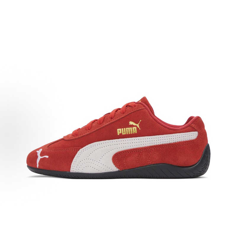 Puma Speedcat Ls Low-Top Retro Casual Shoes for Men and Women, White and Red, 398846-02