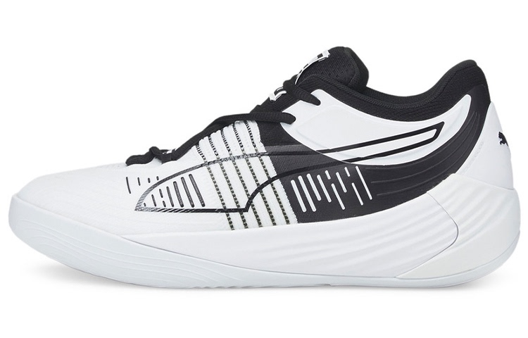 Puma Fusion Nitro Round-Toe Comfortable Shock-Absorbing Anti-Slip Wear-Resistant Basketball Shoes 376639-01