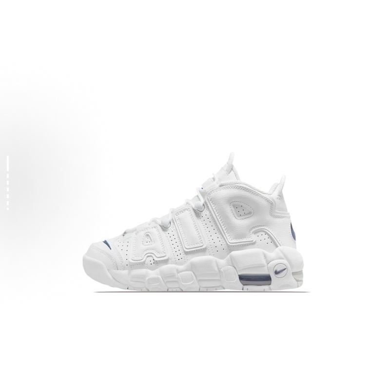 Nike Air More Uptempo Pippen Non-Slip Shock-Absorbing Wear-Resistant Mid-Top Basketball Shoes White Wei Cang