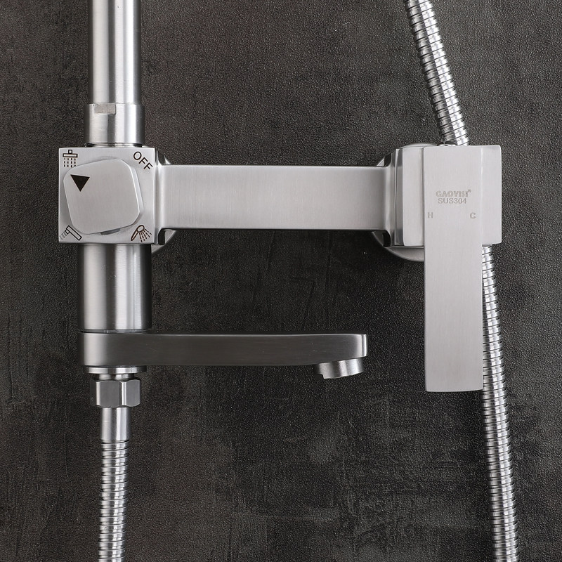 Смеситель для душа 304不锈钢大淋浴花洒套装淋浴器浴室卫生间拉丝水龙头增压冷热 OTHER